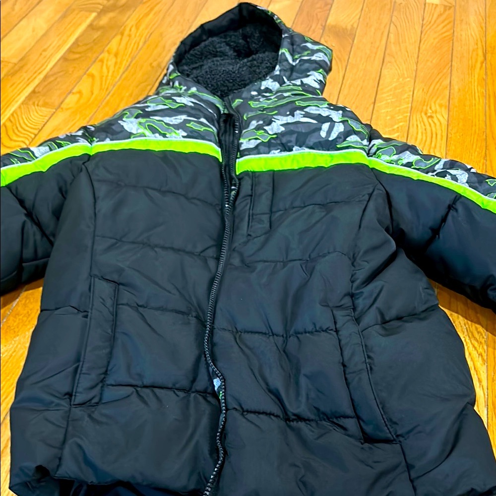 Kids Black and Green Camouflage Jacket